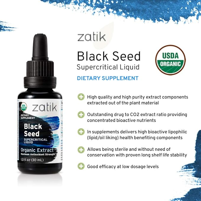 Zatik Naturals - Organic Black Seed Oil Combo Set (1 fl oz Full Spectrum Extract + 3.28 fl oz Unrefined Cold-Pressed Oils)