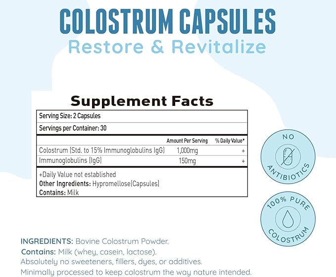 Colostrum-Colostrum Powder-Colostrum Supplement Grass Fed Gut Health Bloating Immunity Skin &amp Hair Contains Bioactive Nutrients Keto Gluten &amp Fat Free (Unflavored | 30 Servings)