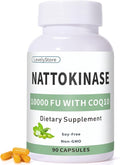 Nattokinase 10000 FU with CoQ10 100mg Vitamin K2 Free 90 Capsules - Premium Support for Heart Brain &amp Circulatory Health Cardiovascular System &amp Energy Supplement