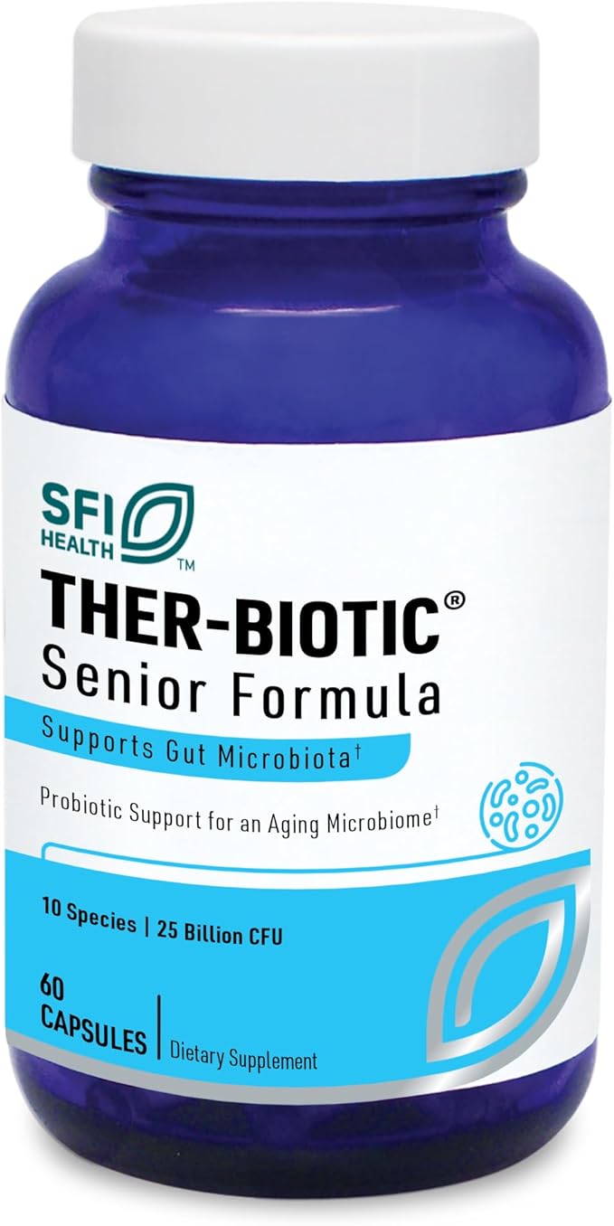 Klaire Labs SFI Health Ther-Biotic Probiotics for Seniors - Digestive &amp Immune Support for Senior Men &amp Women Over 60 - Bifidobacterium &amp Lactobacillus - Adult Probiotic - Dairy-Free (60 C