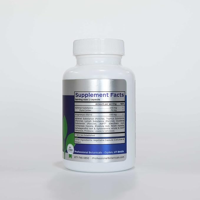 Professional Botanicals Adrenal Cortex Supplement Adrenal Health Supplement Supports Healthy Adrenal Gland Function - 90 Veg Capsules