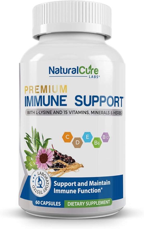 Natural Cure Labs Bundle: Immune Support + L-Lysine with Monolaurin