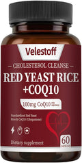 Red Yeast Rice &amp Coq10 Cholesterol Cleanse Red Yeast Rice Cholesterol Support Blend Natural Non-GMO Vegan