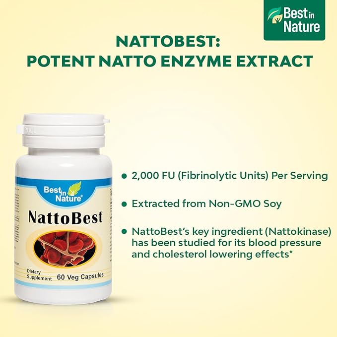 NattoBest™ - Supports Heart Health and Promotes Healthy Circulation with nattokinase an Enzyme Isolated from The Traditional Japanese Food natto. Created