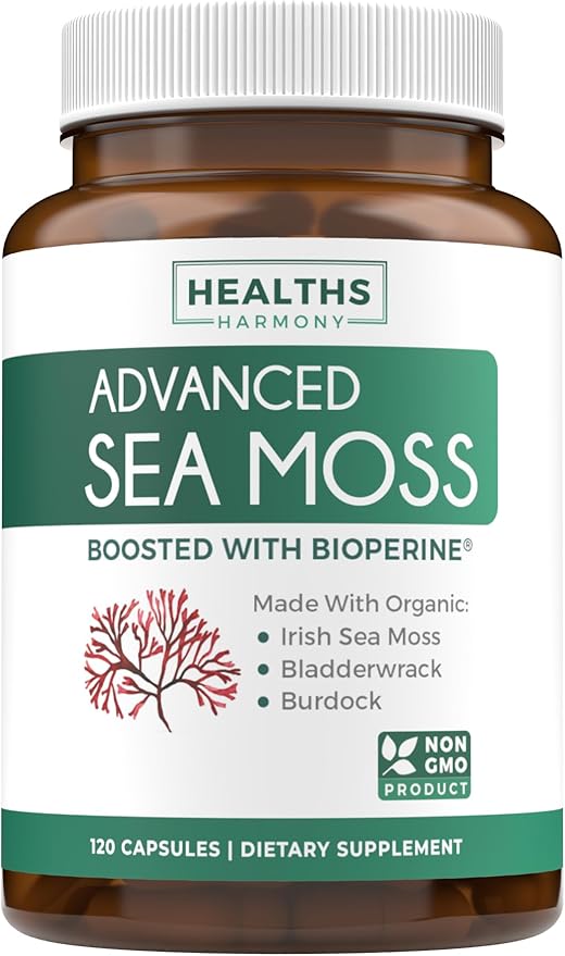 Black Seed Oil Liquid &amp Sea Moss (2-Month Supply) Sea &amp Seed Fusion Bundle - Black Seed Oil Liquid (16fl.oz) Premium Cold-Pressed Clack Cumin Seed Oil &amp Organic Irish Sea Moss with BioPeri