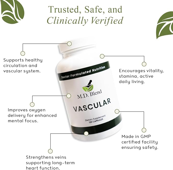 Vascular Support Supplement – L-Arginine Garlic Pomegranate &amp Beet Root Formula – Supports Circulation Blood Flow &amp Nitric Oxide Production – 120 Capsules (Pack of 1)