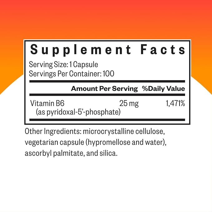 Seeking Health P-5-P (Pyridoxal 5-Phosphate) - Immune Health &amp Homocysteine Metabolism Support - Support Energy Production with Bioavailable Vitamin B6-25 100 Capsules