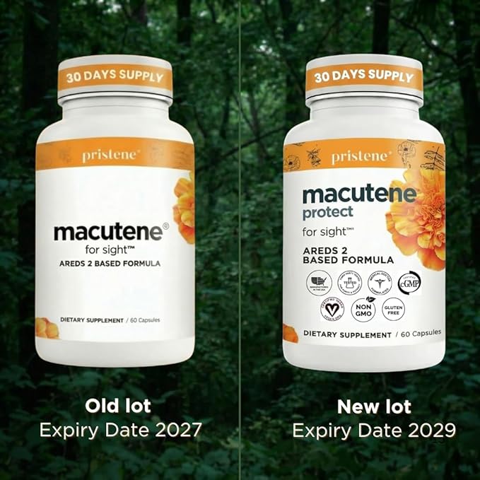Macutene Protect Eye Vitamins for Macular Support Areds 2 with Lutein and Zeaxanthin Supplements (25mg/5mg) – Doctor Formulated Bilberry Supplement for Eyes Lab Tested Vegan (60 Capsules)