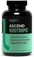 LEGION Athletics Ascend Nootropic - All-Natural Brain Supplements for Memory and Focus - Nootropics Brain Support Supplement with Alpha-GPC - Brain Supplement for Alertness &amp Mood Support 30 Serv