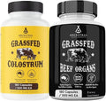 Ancestral Supplements Beef Organs &amp Colostrum Bundle – Supports Immunity Energy Digestion &amp Recovery – Grass Fed Pasture Raised Multivitamin with Liver Heart Kidney Pancreas Spleen &amp