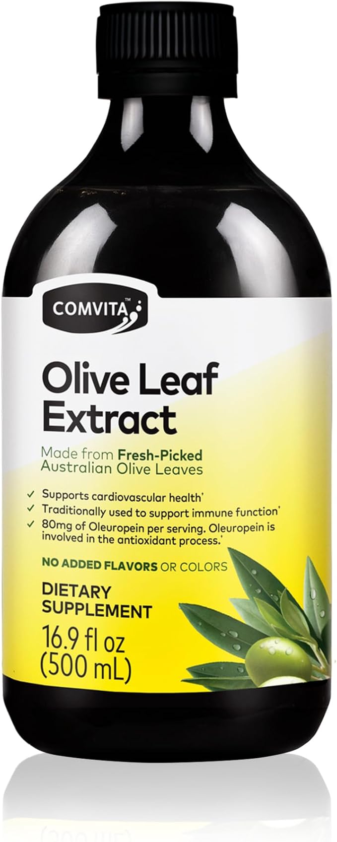 Comvita Olive Leaf Extract Liquid - Immune Support Supplement with Oleuropein Liquid Extract Drops Natural Source of Antioxidants - 16.9 fl oz