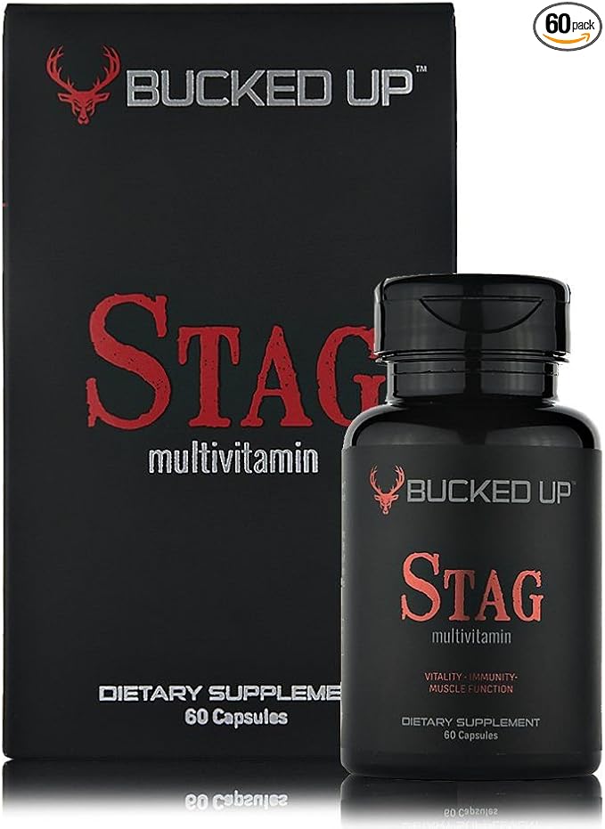 Stag Multivitamin - Men - Full Spectrum Vitamin Formula - Vitality Immunity and Muscle Function (60 Capsules)