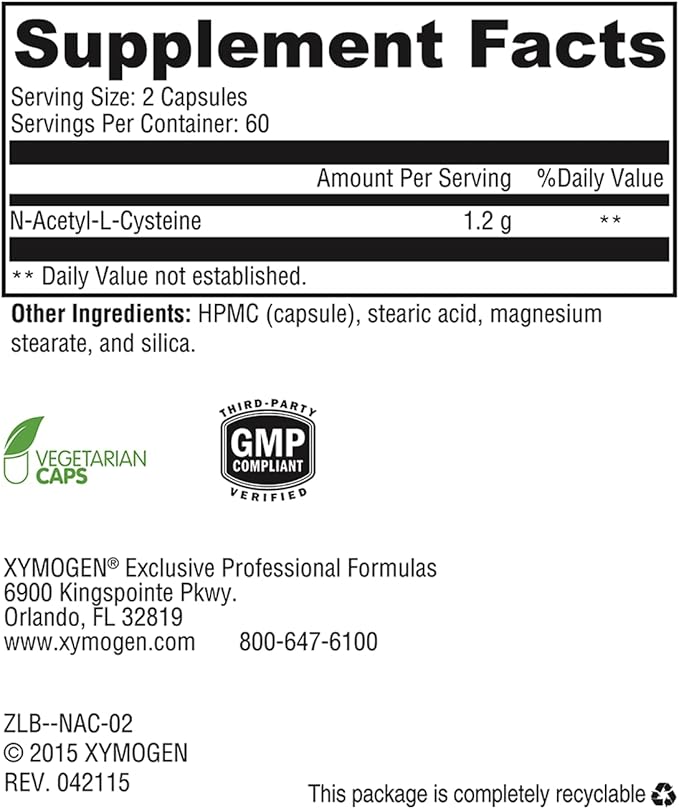 XYMOGEN MitoPrime (30 Capsules) + NAC (120 Capsules) 2-Product Bundle - L Ergothioneine Antioxidant Supplement with 600mg N-Acetyl-Cysteine NAC Supplement