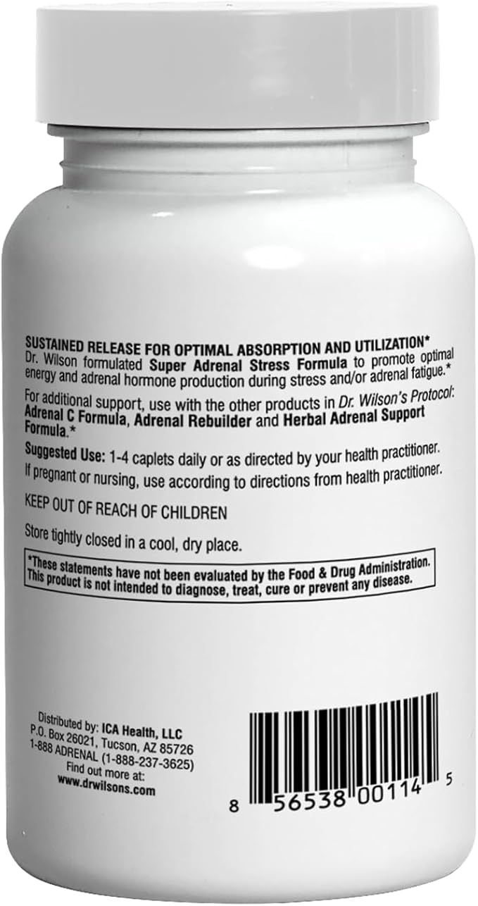 Dr. Wilson's Super Adrenal Stress Formula sustained Release nutrients for Daily Support 90 caplets