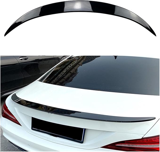 Spoiler Rear Wing Modified Decoration Accessories Tail Wing Fixed Wind Compatible for Benz CLA C117 CLA180 200 CLA45 AMG 2013-2019 (Color : Gloss Black)