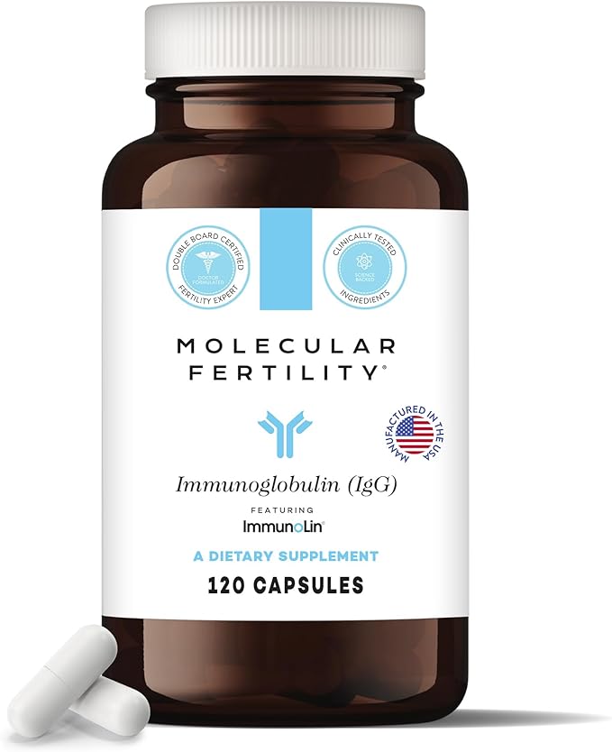Immunoglobulin IgG Supplement for Men &amp Women - Dairy-Free Bovine Colostrum Alternative - IGA IgM ImmunoLin for Immune Support Gut Health Reproductive Wellness - 60 Servings