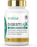 DigestEaseX Digestive Enzyme Supplement with Pancreatin &amp Papain – Supports Comfortable Digestion &amp Nutrient Breakdown – 60 Capsules
