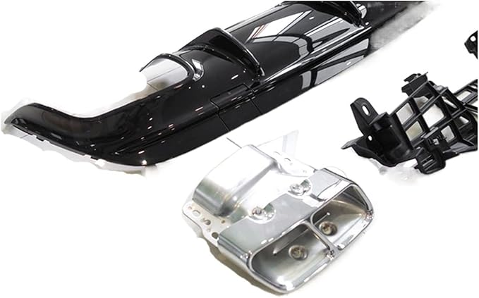 Compatible for CLA Class W117 CLA260 CLA45 AMG 2013-2018 PP Rear Bumper Lip Diffuser Spoiler with Exhaust Rear Lip Skid Plate(2016-2018 Black)