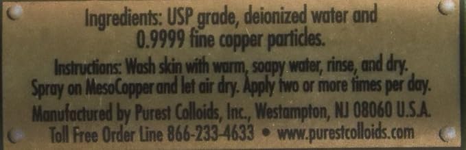 MesoCopper ® Skin Conditioner Spray 125 mL Colloidal Copper