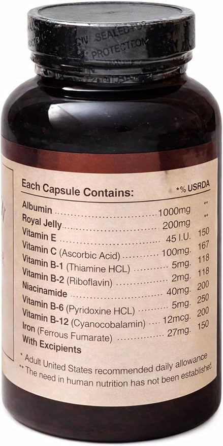 New Improved Natural Albumin Forte Royal Jelly - 1500mg/200 Softgel