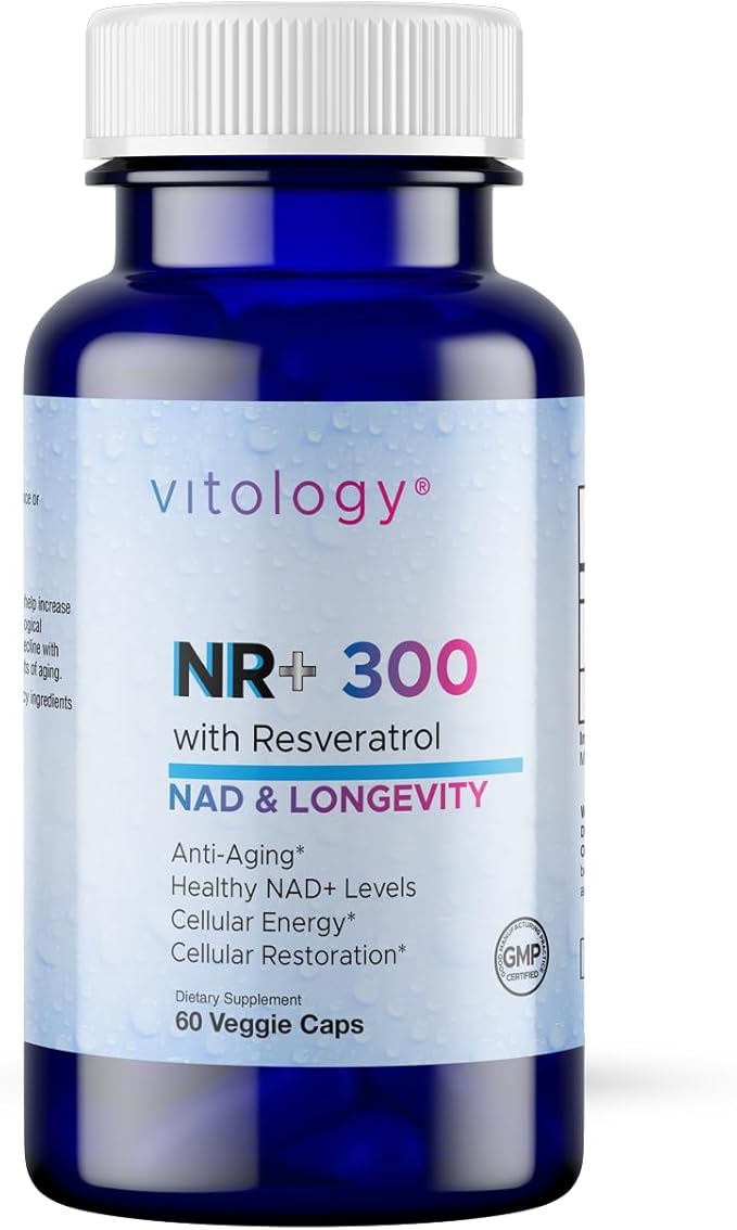 NR+ 300 | Nicotinamide Riboside 300mg with Resveratrol 50mg | Supports NAD+ Levels Cellular Energy &amp Healthy Aging | 60 Capsules