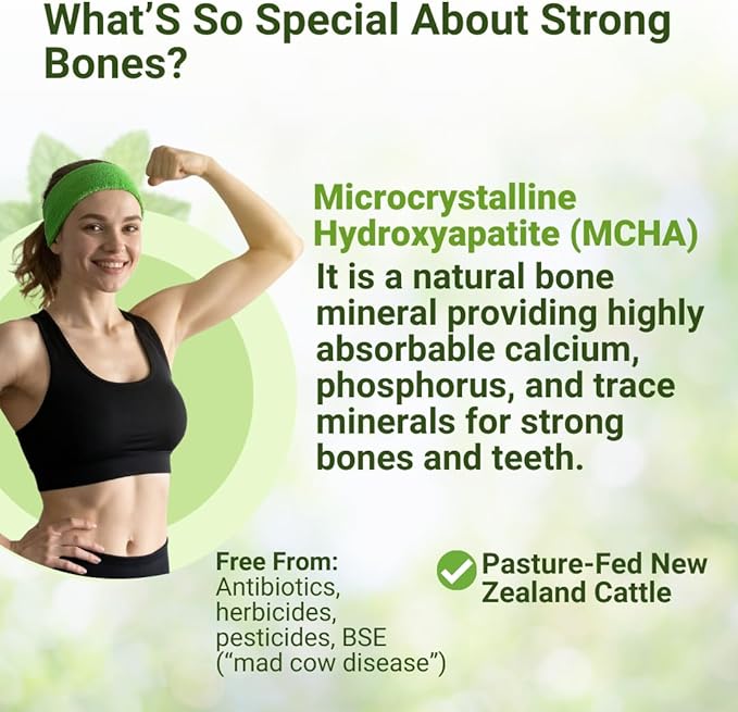 Strong Bone Support Supplement – 22-in-1 Calcium Magnesium &amp Vitamin D3 + K2 Formula with Glucosamine &amp Zinc Enhanced Absorption Skeletal Health Capsules 180 Veg Caps | NEW ROOTS HERBAL