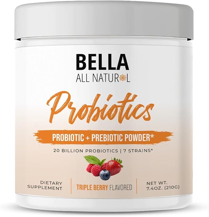 Bella All Natural Probiotics + Prebiotics Powder - Triple Berry Flavor 210grams
