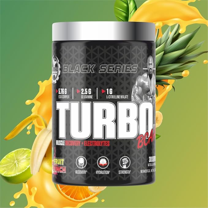 Black Series Turbo BCAA | Advanced Muscle Recovery Formula for Enhanced Performance | 30 Servings 390 Gram (Regular Fruit Punch)