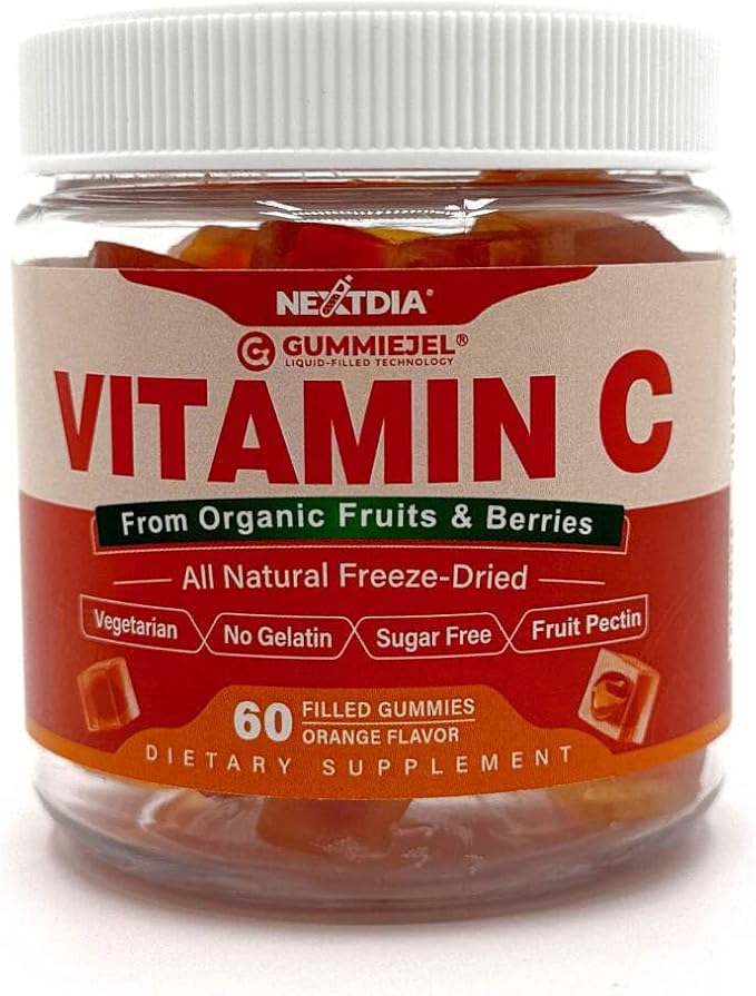 2 Pack - Organic Vitamin C Gummies 120mg for Adults Sugar Free Daily Immune Defense Raw Antioxidant 100% Whole Food Chewable Vitamin C Supplement from 1200mg Berries &amp Fruits for Collagen Veg