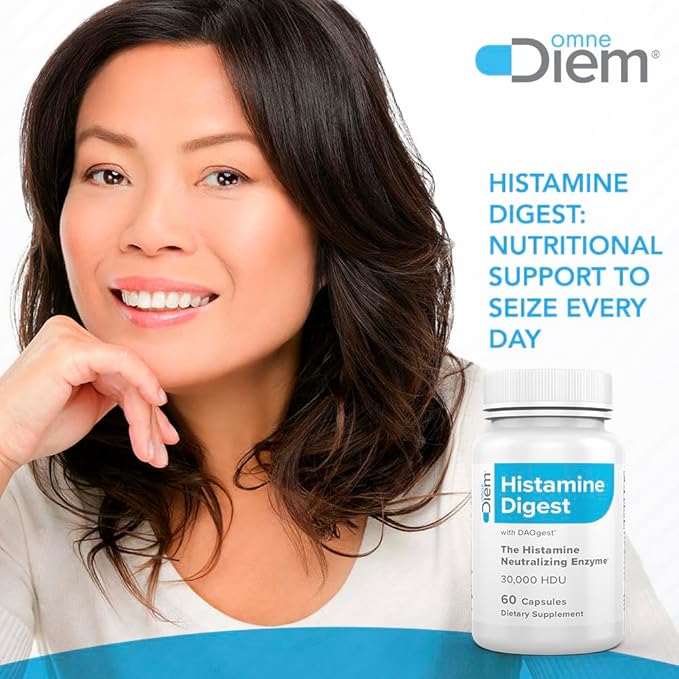 Omne Diem DAO 30000 HDU - 60 Caps - Histamine Neutralizing Enzyme - Relieve Histamine Intolerance with Diamine Oxidase - The Original Tested DAO Enzyme Supplement