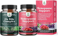 Bundle of Digestive Enzymes with Ox Bile Supplements for No Gallbladder for Pancrease Cleanse &amp Detox and Herbal Menopause Supplement - Female Hormone Balance for Night Sweats Hot Flashes Mood Swi