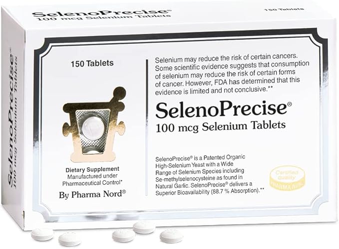 Pharma Nord SelenoPrecise Selenium 100 mcg – Thyroid Immune &amp Antioxidant Support Guaranteed High Absorption Non-GMO Gluten-Free 150 Tablets