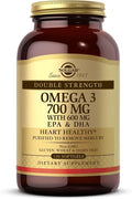 Solgar Double Strength Omega-3 700 mg 120 Softgels - Fish Oil Supplement - Support for Cardiovascular Joint &amp Cellular Health - Contains EPA &amp DHA Omega 3 Fatty Acids - Gluten Free - 120 Ser