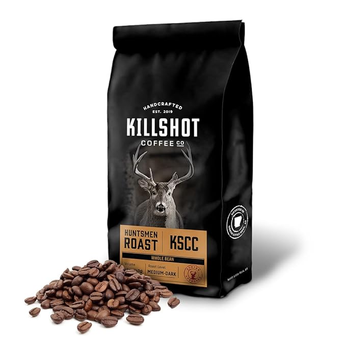 Killshot Coffee Whole Bean - 12 Ounce Bag Medium-Dark Roast (12 oz Huntsmen Roast)