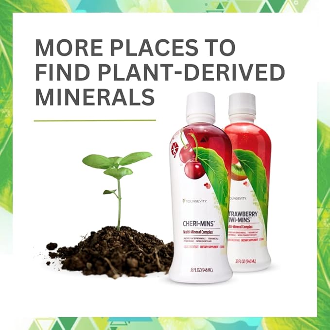 Youngevity Plant Derived Liquid Minerals - 77+ Natural Unaltered Trace Minerals - 19000mg Plant Mineral Solids - Colloidal Form Humic Shale - (32 oz Pack of 2)