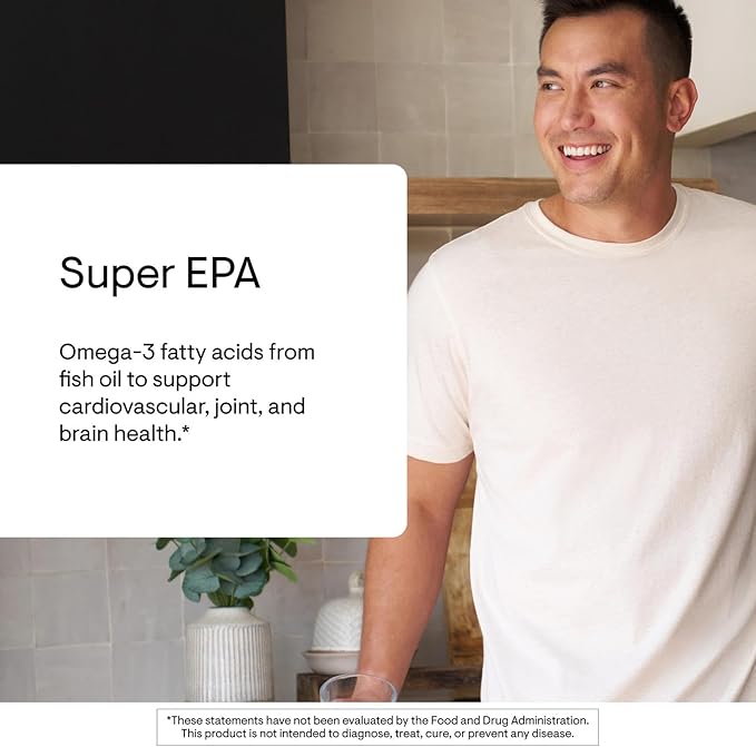 THORNE - Super EPA - Omega-3 Fish Oil Supplement with EPA &amp DHA from Sustainably Sourced Fish - Supports Brain Skin Joint &amp Heart Health* - Third-Party Certified - Gluten &amp Dairy-Free -