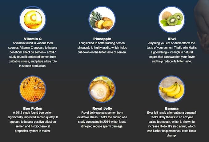 Semenhance - Make Your Semen Taste Fruity Men's Formula with Pineapple &amp Vitamin C - Fruit-Based Supplement for Men - 60 Capsules