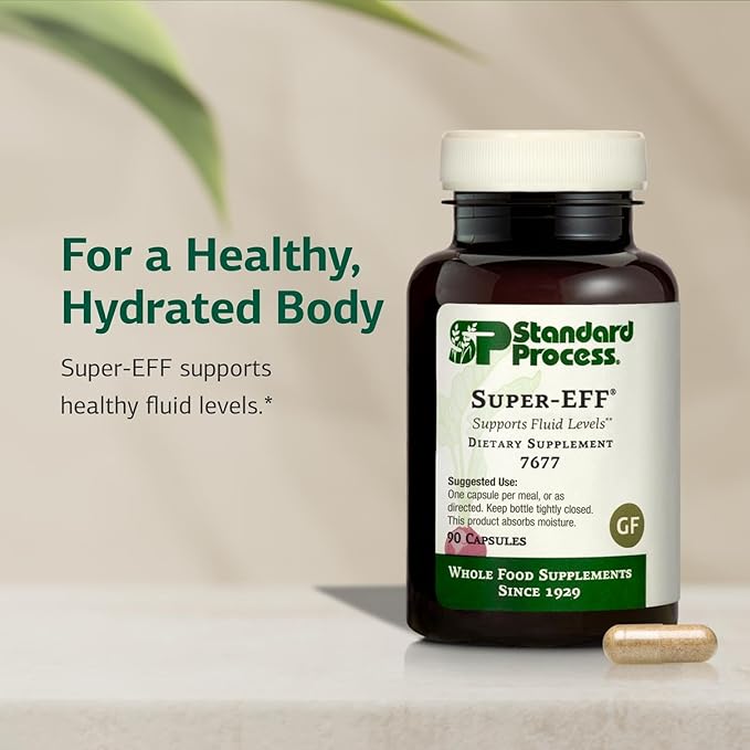 Standard Process Super-EFF - Fluid Level Dietary Supplement - Supports Healthy Energy Levels - Non-Dairy Non-Soy &amp Non-Grain - 90 Capsules (90 Servings)