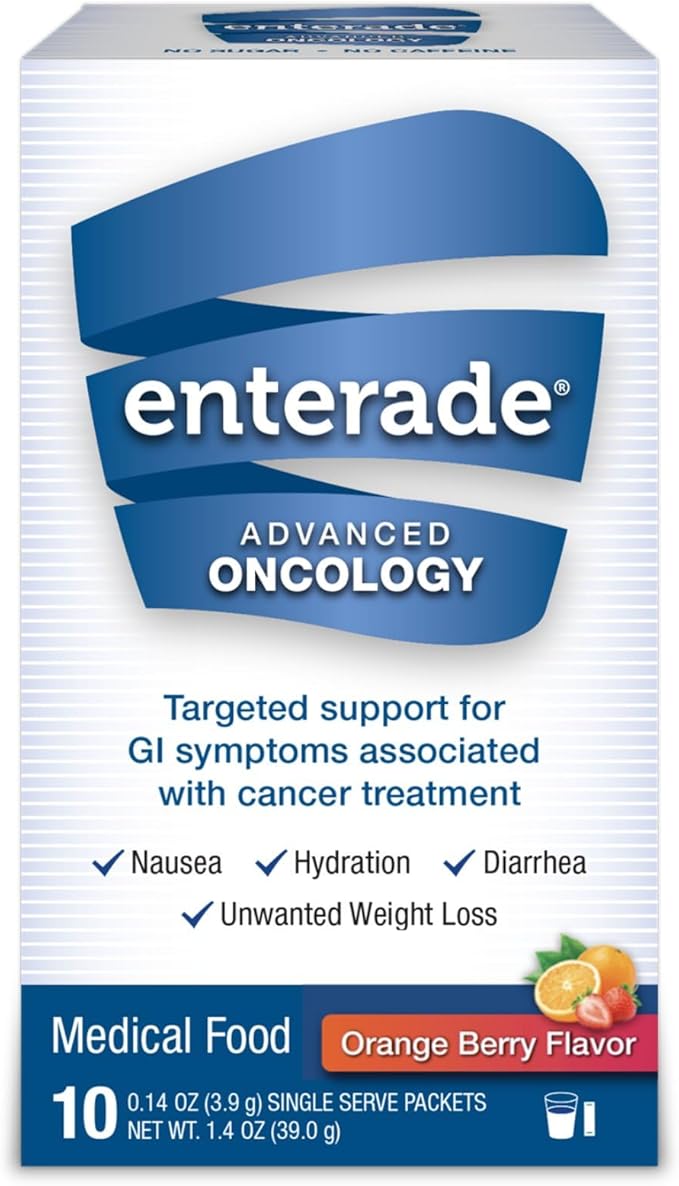 enterade® Advanced Oncology Powder Packets - Specially Formulated to Decrease GI Side Effects – Orange Berry 10 Single-Serving Powder Packets