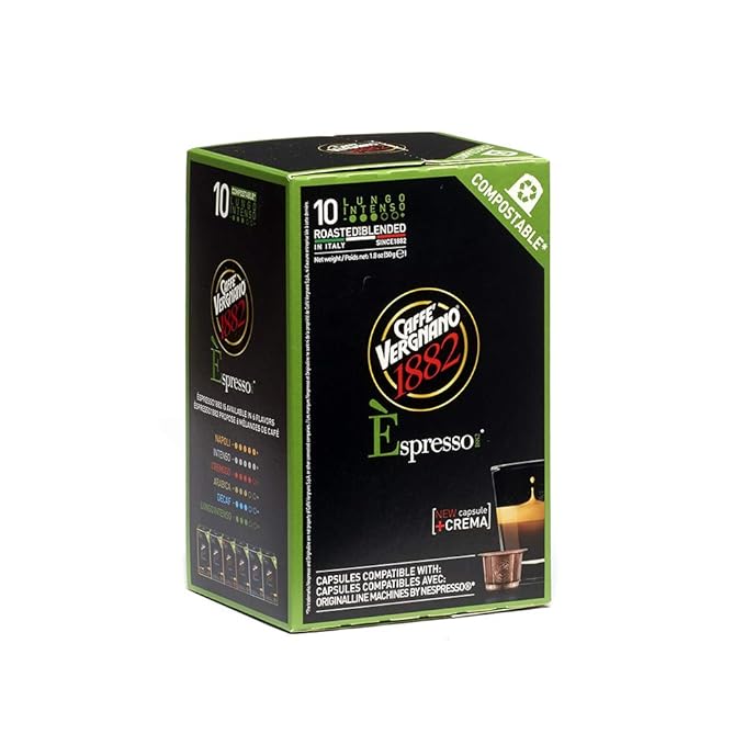 Caffè Vergnano Lungo Intenso Capsules Compatible with Original Line Machines By Nespresso - 60 Capsules (6 packs - 10 capsules each)