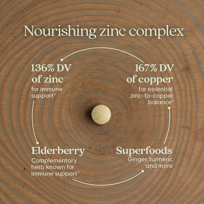New Chapter Zinc Supplement Fermented Zinc Complex ONE Daily for Immune Support + Skin Health Mineral-Balancing Formula Rich in Copper Easy to Swallow &amp Digest 90 Count (3 Month Supply)
