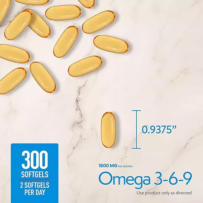Omega 3-6-9 Dietary Supplement (325 ct.) - Promote Visual Function and Eye Health - Support Heart Cardiovascular Health Healthy Skin Hair and Overall Health (Omega 3-6-9)