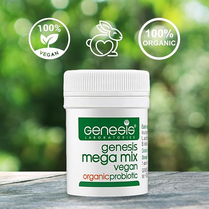 MegaMix BIO Probiotic for Gut Health | Shelf Stable Probiotics for Women &amp Men with Lactobacillus &amp Bifidobacterium for Digestive Immune &amp Gastrointestinal Support - Vegan 14 Capsules