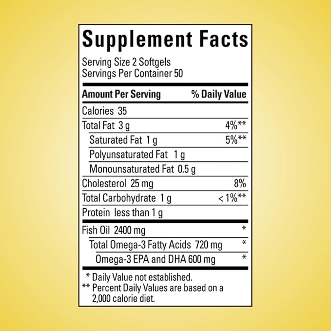 Omega 3 Fish Oil BurpLess Fish Oil 1200 mg Heart &amp Wellness Support Omega 3 Supplement with 300 Softgels (Pack of 1)