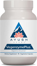 Ayush Herbs VegenzymePlus - Digestive Enzymes for Women &amp Men Enzymes for Digestion with Bromelain Lipase Lactase Protease 100% Vegetarian Gut Health Supplement - 60 Servings