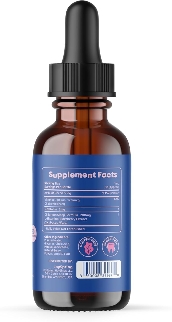 JoySpring SleepBerry Liquid Melatonin and Sulforaphane Supplement for Kids