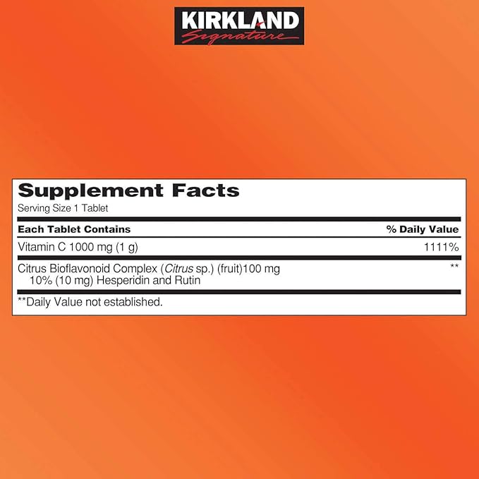 Kirkland Signature Vitamin C 1000 mg. 500 Tablets (2 Pack)