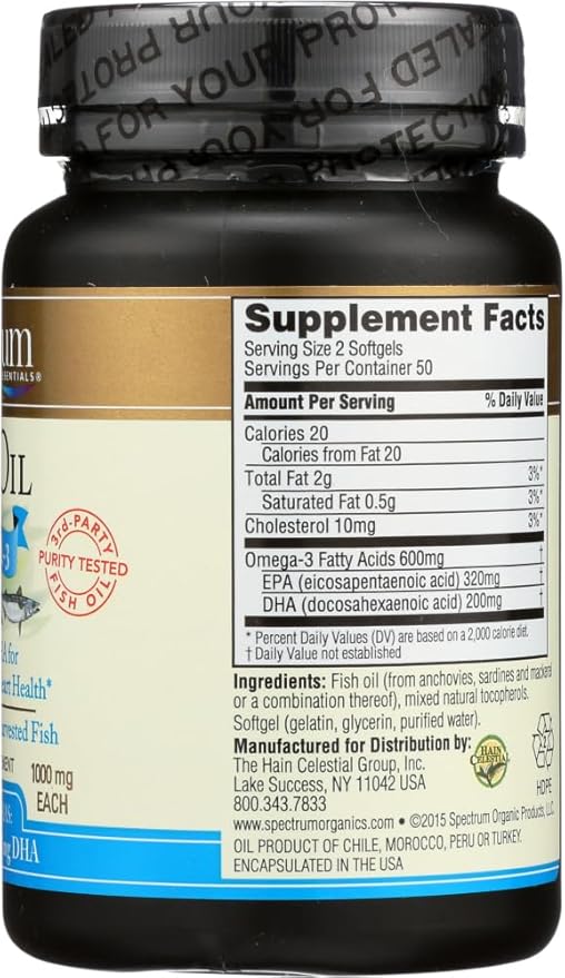 Spectrum Essential Oil Fish Omg3 1000mg