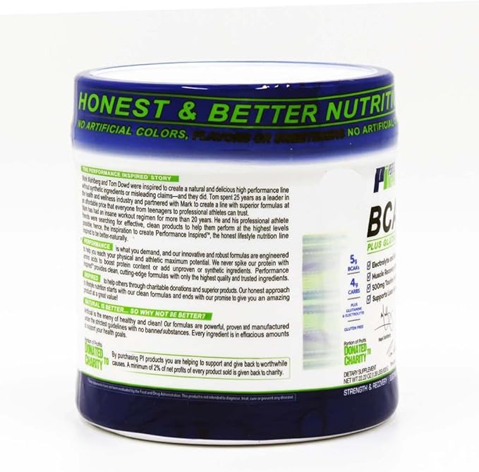 Performance Inspired Nutrition BCAA Powder – 5G BCAA with Electrolytes Taurine &amp Glutamine – All-Natural &amp Clean – Muscle Recovery &amp Repair – Berry Fruit Blast – 1.39 lb