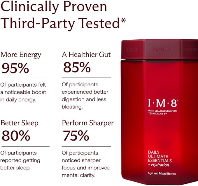 IM8 Daily Ultimate Essentials All-in-One Multivitamin Supplement (30 Servings Starter Kit - Scoop + Tumbler Included)